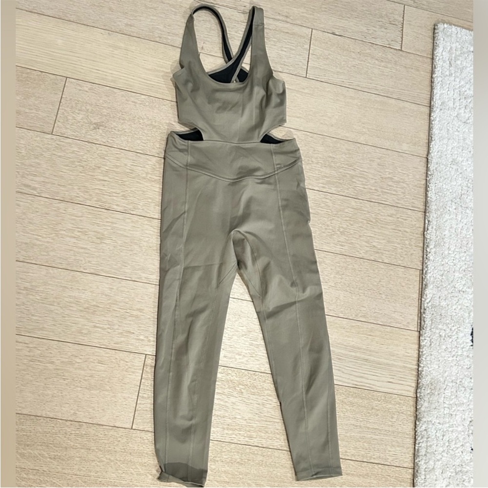 FP Movement by Free People Olive Green Activewear Onesie Jumpsuit Size Small